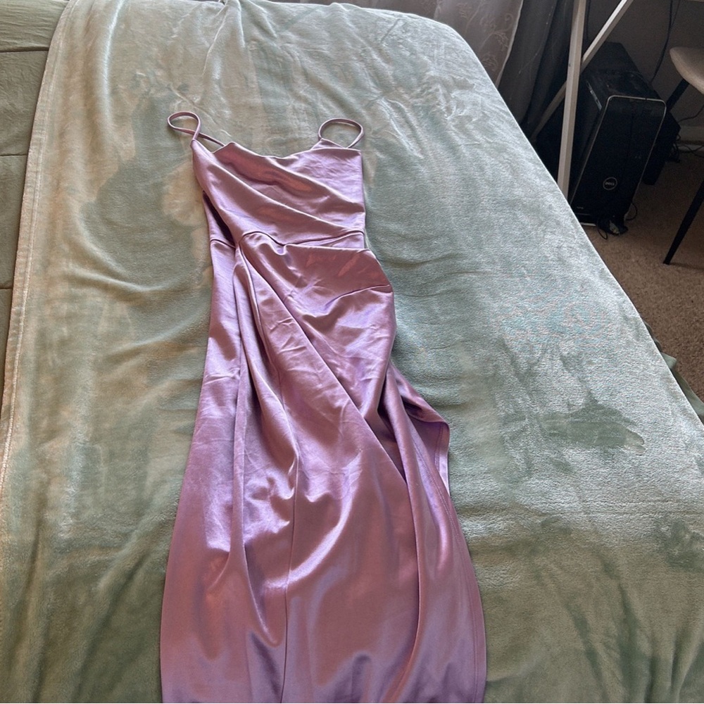 Purple Satin Dress